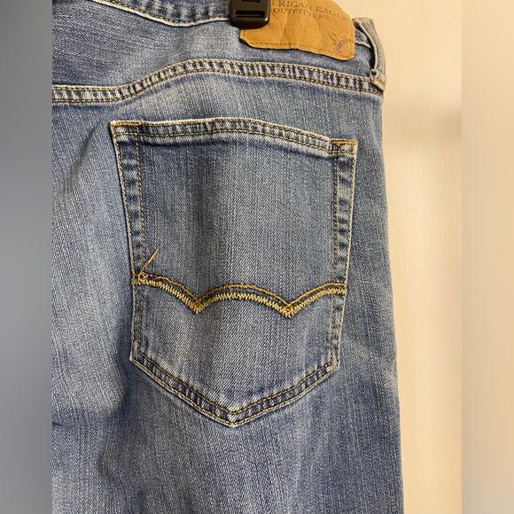 American Eagle Jeans Mens 36x34 Blue Skinny Medium Wash Denim - Picture 4 of 9